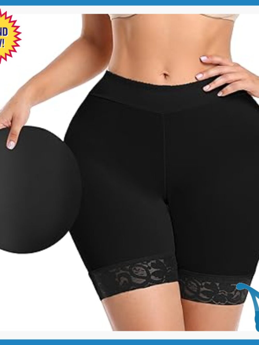 3X-Large Shapewear Shorts Tummy Control Padded Hip Enhancer Mid Waist